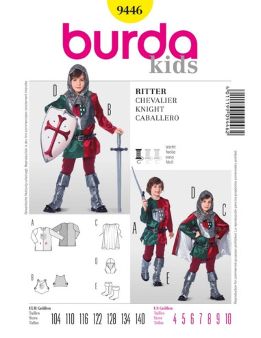 Knight costume pattern - Burda 9446
