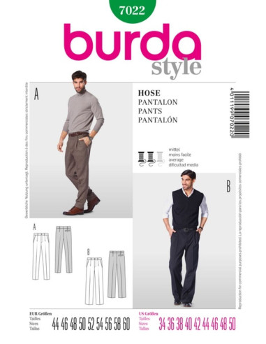 Pants pattern - Burda 7022