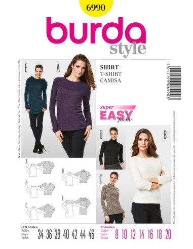 T-shirt pattern - Burda 6990