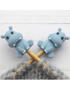 Stitch stoppers for knitting needles - Little Hippopotamus