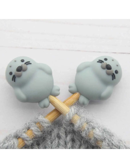 Stitch stoppers for knitting needles - Little seal