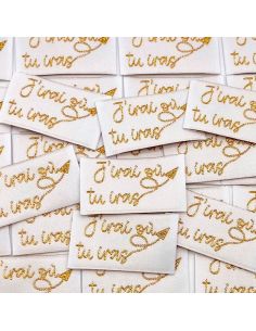 Set of 5 woven sew-on labels "I'll go where you go"