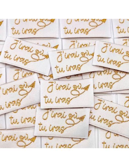 Set of 5 woven sew-on labels "I'll go where you go"
