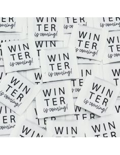 Set of 5 woven sew-on labels "Winter is coming"