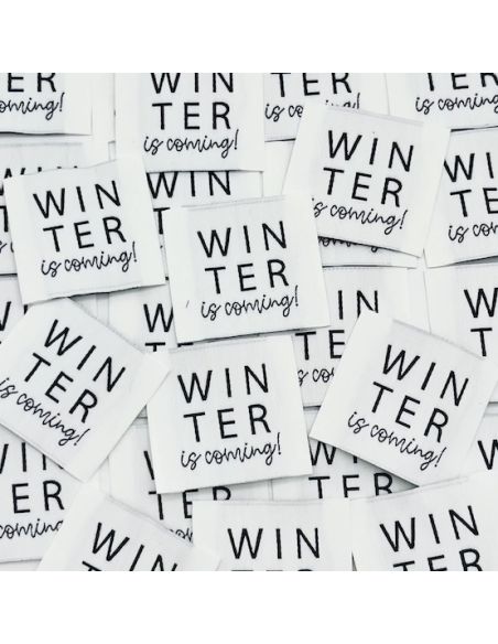 Set of 5 woven sew-on labels "Winter is coming"