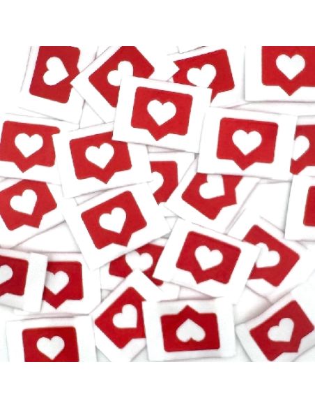 Set of 5 red woven sew-on labels Like