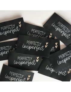 Set of 5 woven sew-on labels "Perfectly imperfect"