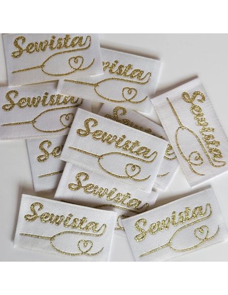 Set of 5 Sewista woven sew-on labels