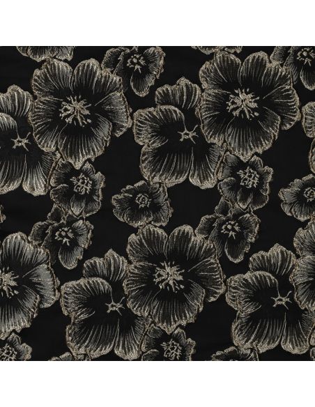 Jacquard fabric - Black flowers