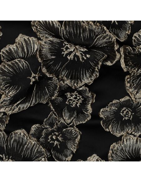 Jacquard fabric - Black flowers