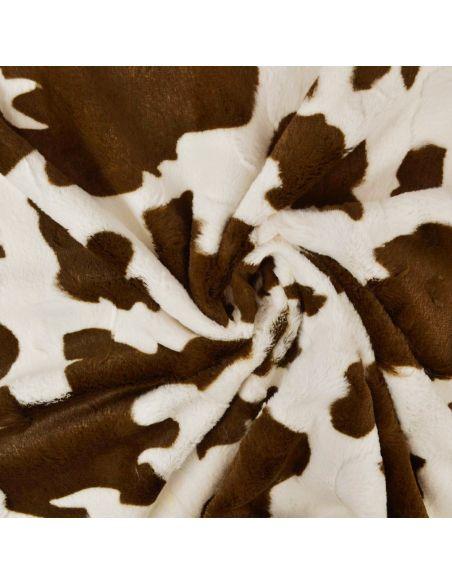 Faux animal fur fabric - Brown cow spots