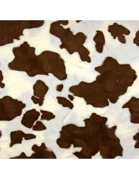 Faux animal fur fabric - Brown cow spots