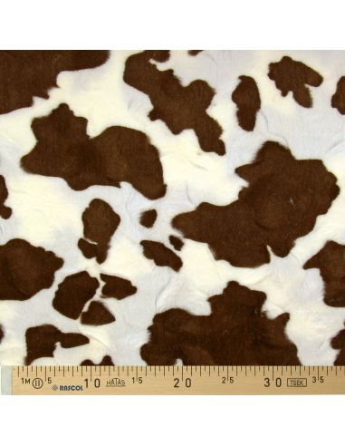 Faux animal fur fabric - Brown cow spots