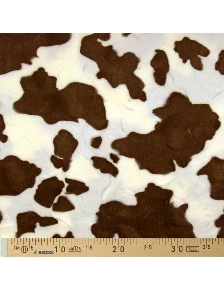 Faux animal fur fabric - Brown cow spots