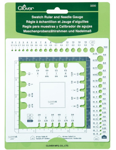 Sample ruler and needle gauge