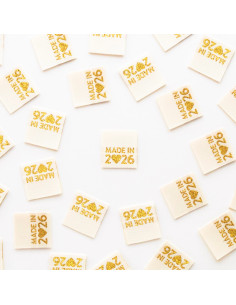 Set of 8 woven labels - Made in 2026 gold