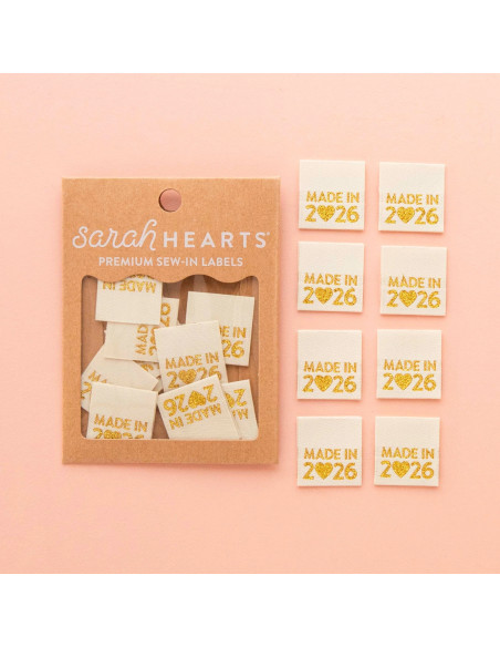 Set of 8 woven labels - Made in 2026 gold
