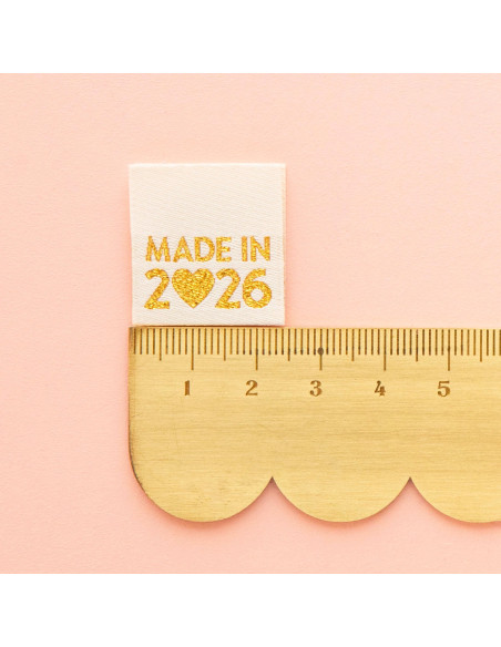 Set of 8 woven labels - Made in 2026 gold