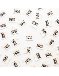 Set of 8 woven labels - Made in 2026 black