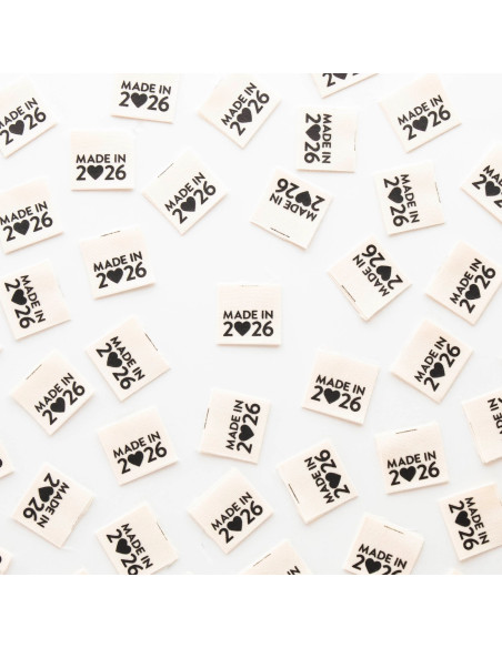 Set of 8 woven labels - Made in 2026 black