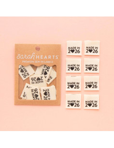 Set of 8 woven labels - Made in 2026 black 2