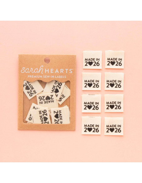 Set of 8 woven labels - Made in 2026 black