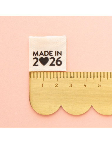 Set of 8 woven labels - Made in 2026 black