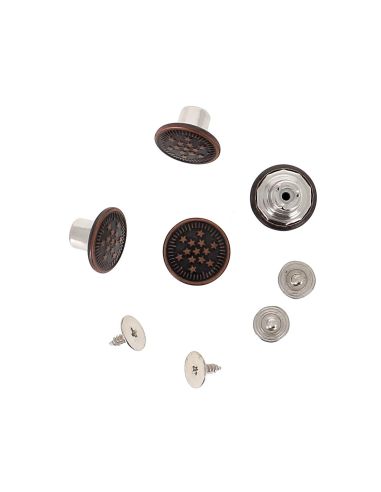 Box of 4 bronze screw-on jean buttons, 14 mm, Bohin