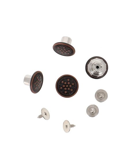 Box of 4 bronze screw-on jean buttons, 14 mm, Bohin