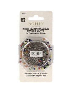 Box of 100 assorted extra-long glass head pins Bohin