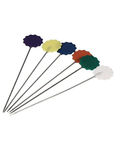 Box of 50 Bohin plastic flower head quilting pins
