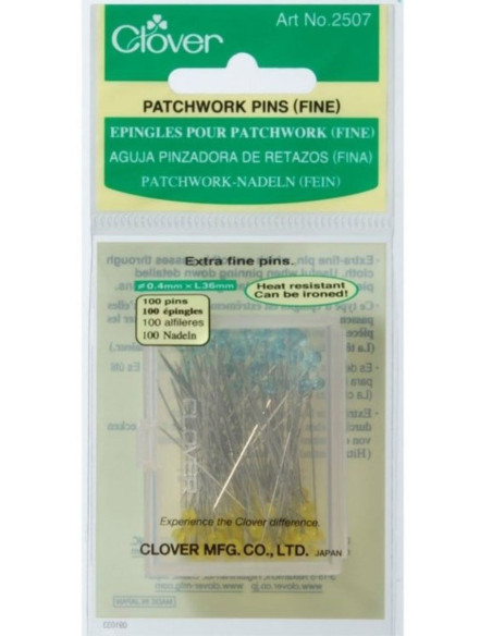 Box of 100 ultra-fine pins for patchwork Clover
