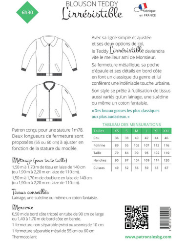Men's Jacket Pattern "L'Irrésistible" - Les BG