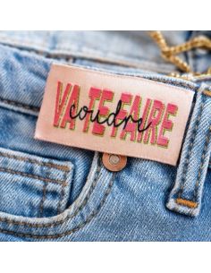 Set of 5 woven sew-on labels "Va te faire coudre" 2