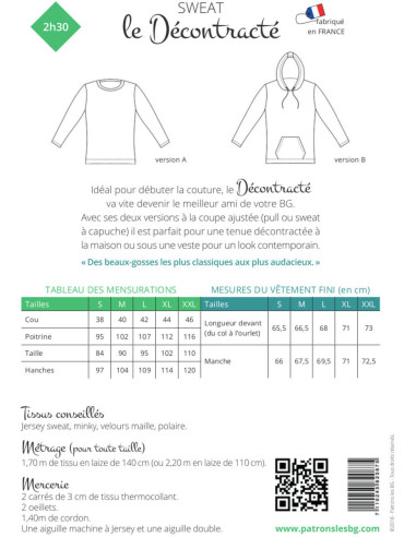Men's Sweatshirt Pattern The Casual - Les BG