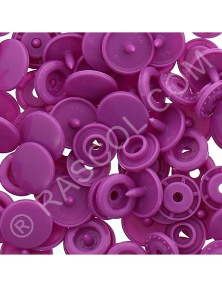 Pack of 25 KAM round resin snaps - Purple violet