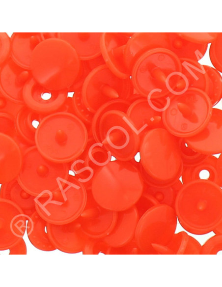 Pack of 25 KAM round resin snaps - Neon orange