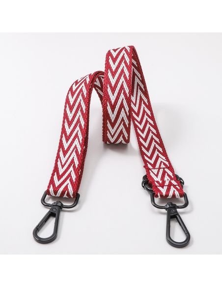 Sangle de sac chevrons avec mousquetons - Lie de vin