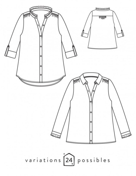 Azur shirt or dress pattern - Atelier Scämmit