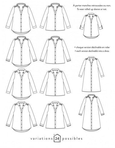 Azur shirt or dress pattern - Atelier Scämmit