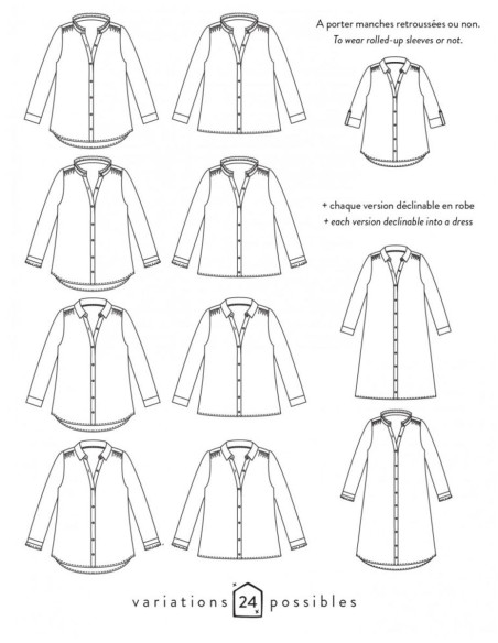 Azur shirt or dress pattern - Atelier Scämmit