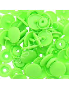Pack of 25 KAM round resin snaps - Neon green