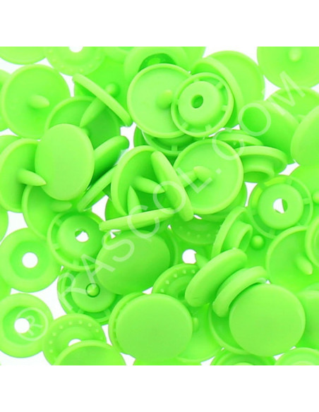 Pack of 25 KAM round resin snaps - Neon green