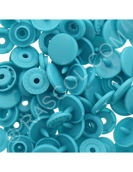 Pack of 25 KAM round resin snaps - Turquoise blue