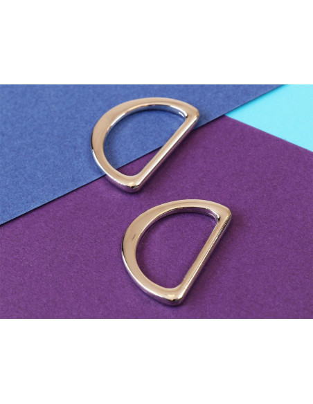 Set of 2 D-rings 25 mm silver