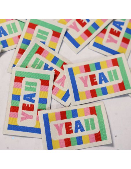 Lot de 6 étiquettes tissées - Yeah