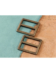 Set of 2 sliding loops 28 x 25 mm antique brass