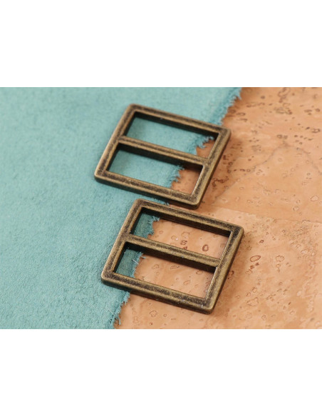 Set of 2 sliding loops 28 x 25 mm antique brass