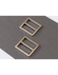 Set of 2 sliding loops 28 x 25 mm silver