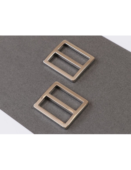 Set of 2 sliding loops 28 x 25 mm silver